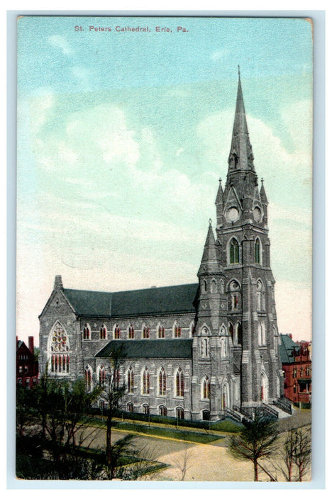 1911 St. Peter's Cathedral, Erie Pennsylvania PA Posted Antique Postcard