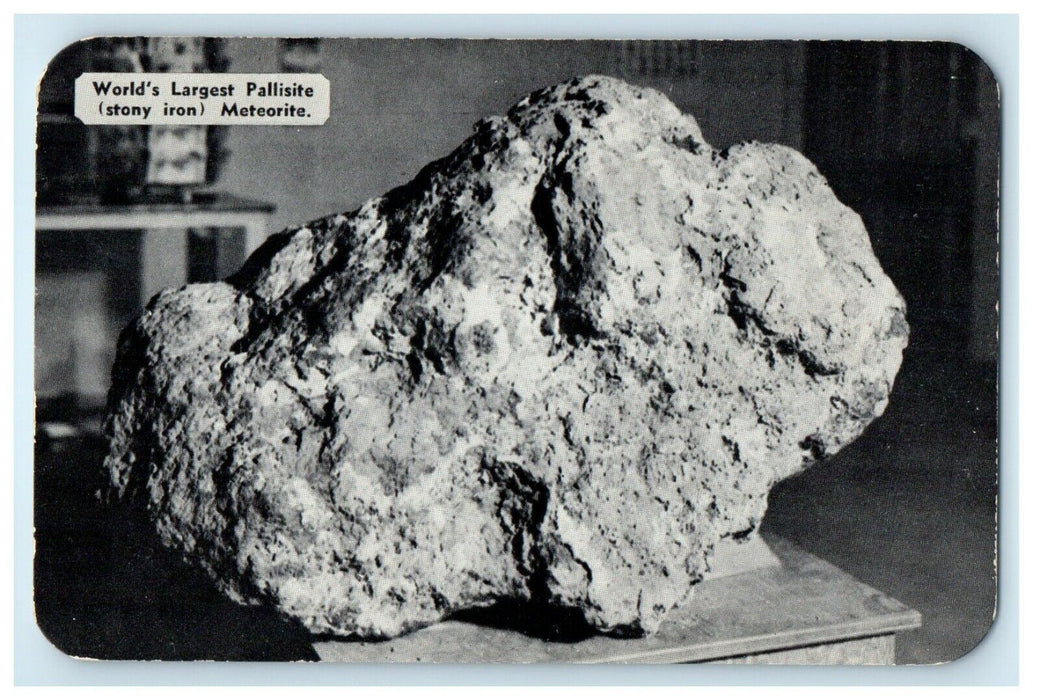 World Largest Pallisite Stony Iron Meteorite Greenburg Kansas KS Postcard