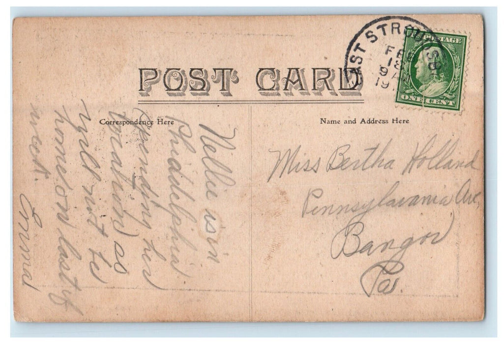 c1910's Grace Lutheran Church East Stroudsburg Pennsylvania PA Posted Postcard