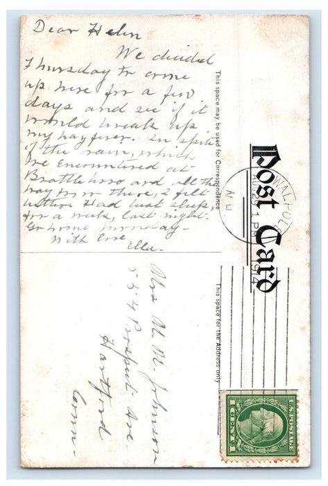1914 Bridge Memorial Library Walpole New Hampshire NH Antique Posted Postcard