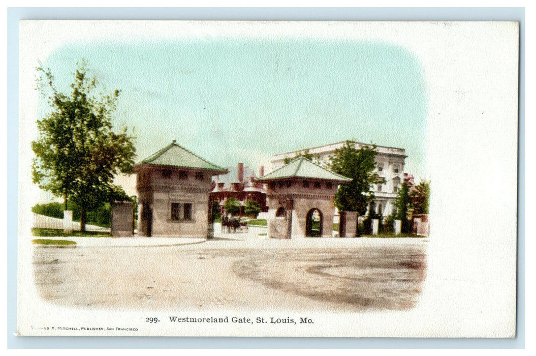 c1905s Westmoreland Gate, St. Louis Missouri MO Antique Unposted Postcard