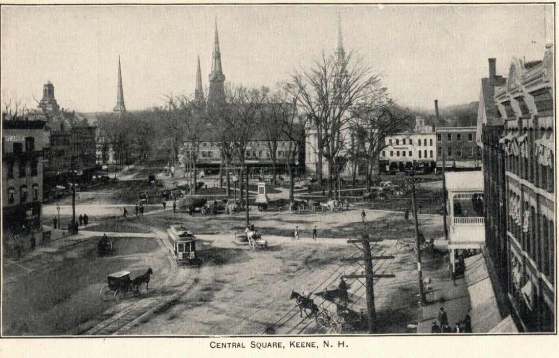 c1900 Central Square Keene New Hampshire NH Unposted Antique Postcard