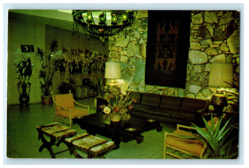 1964 Caravan Motor Hotel Interior View Jackson Mississippi MS Vintage Postcard