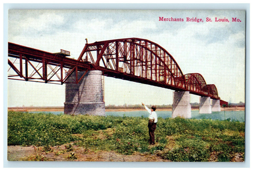 c1910s Merchants Bridge, St. Louis Missouri MO Antique Unposted Postcard