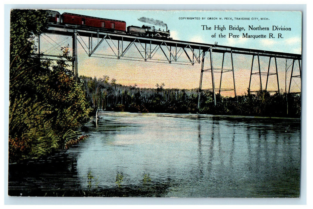 c1910s The High Bridge, Perre Marquette Railroad Cleveland Ohio OH Postcard