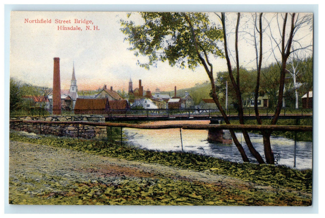 c1910s Northfield Street Bridge, Hinsdale New Hampshire NH Unposted Postcard