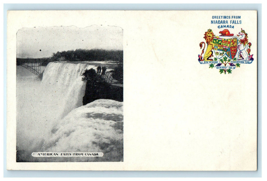 c1905s American Falls from Canada, Greetings from Niagara Falls Foreign Postcard