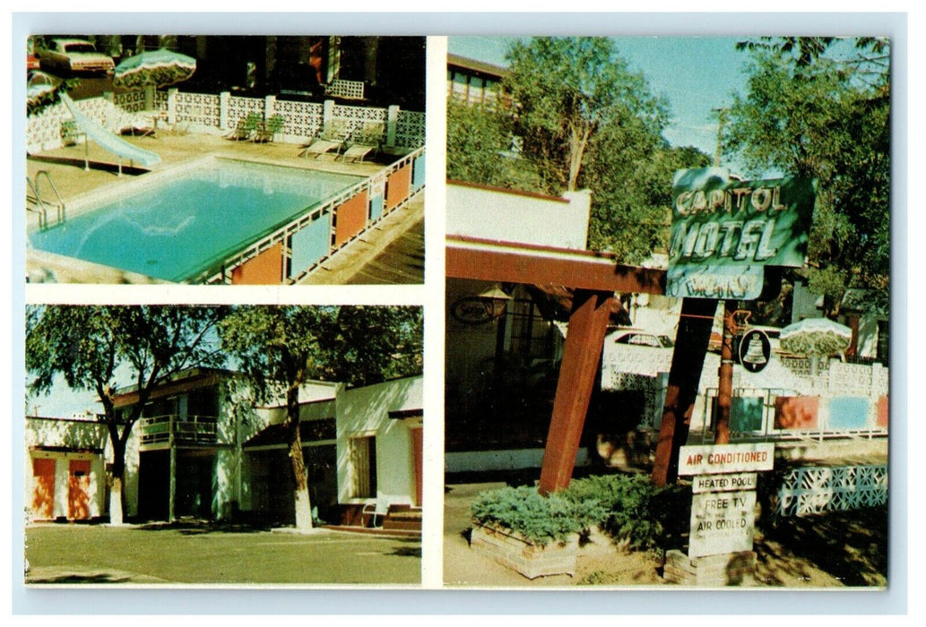 1970 Capitol Motel & Restaurant Colorado Springs Colorado CO Multiview Postcard