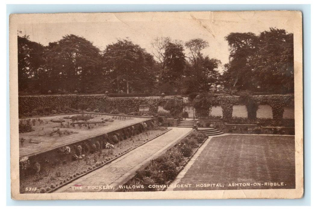 c1920's Rockery Willows Convalescent Hospital Ashton-on-Ribble England Postcard