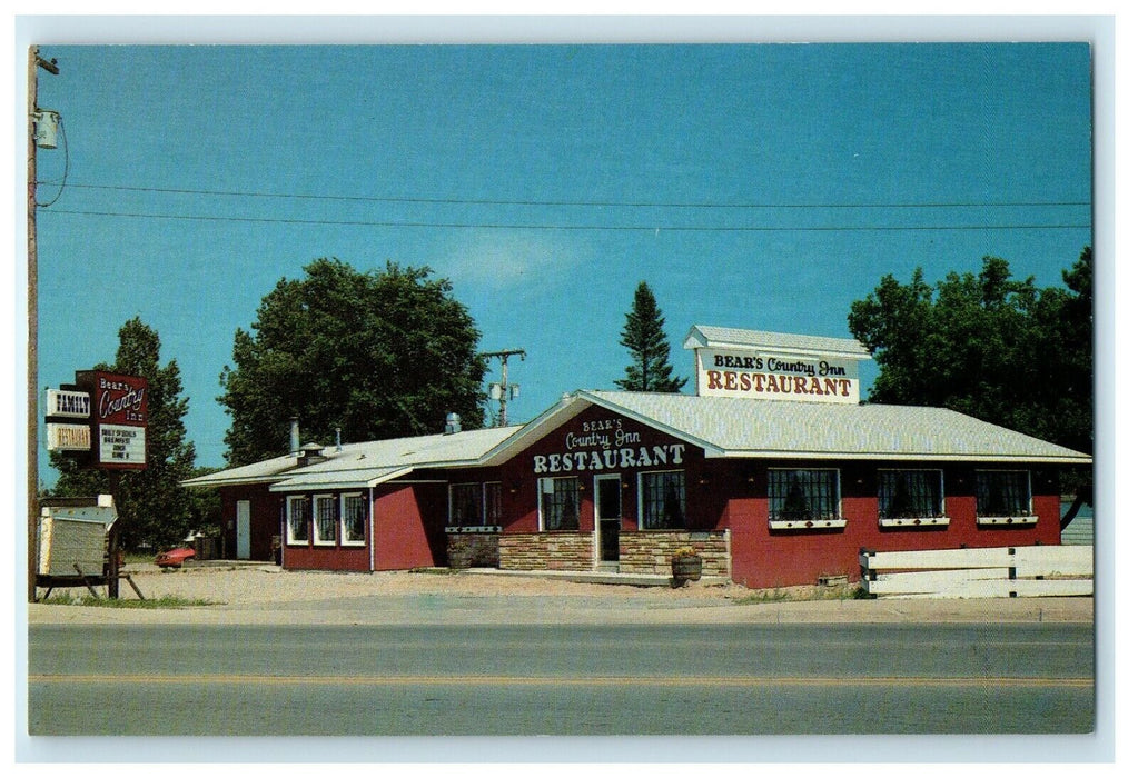 Grayling Michigan MI, Bear's Country Inn Family Restaurant Street View Postcard