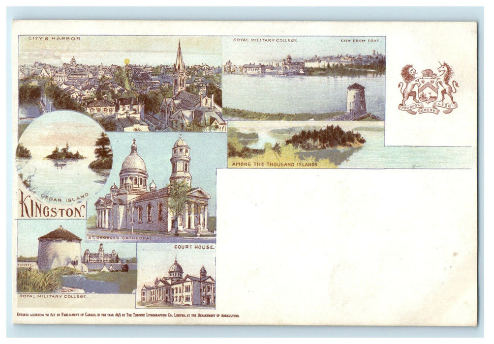 c1905s Multiviews of Places, Cedar Island Kingston Canada Foreign Postcard