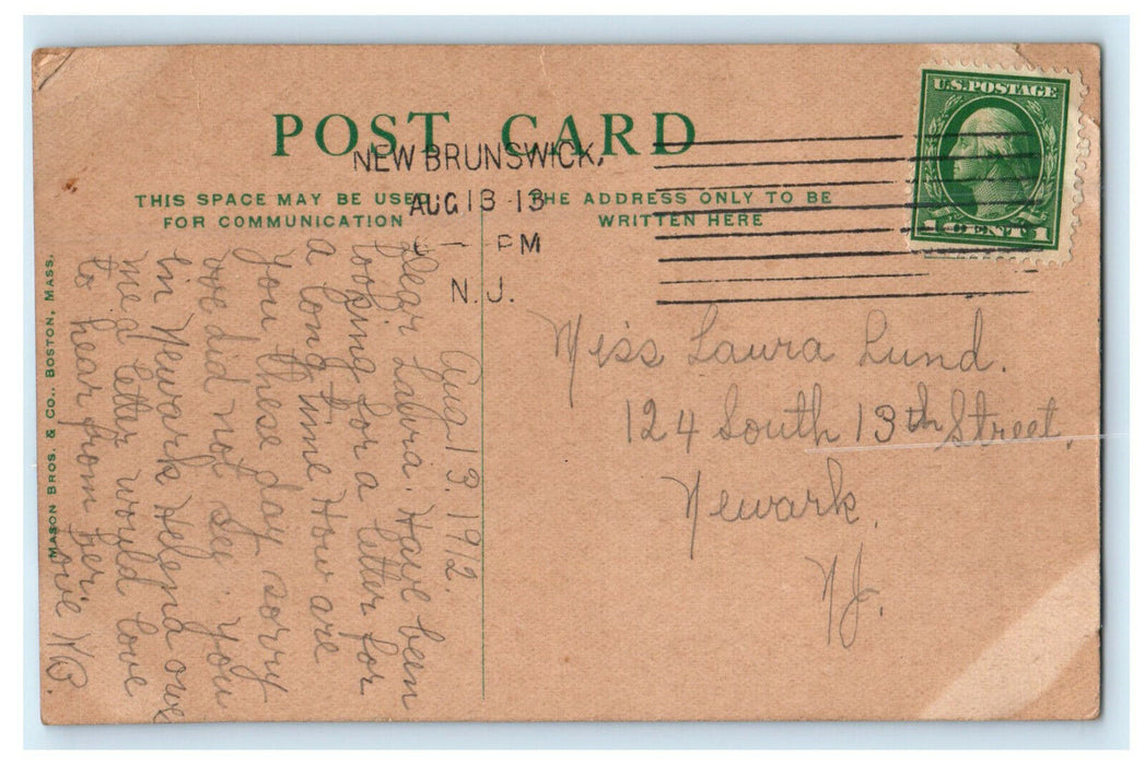 1914 Surf in Front of The Cape Casino, Cape Elizabeth, Maine ME Postcard