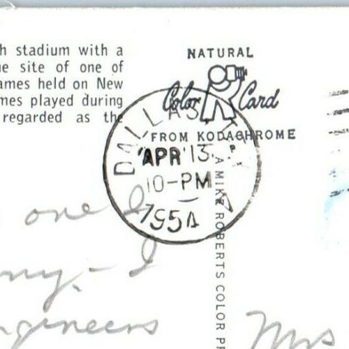 1954 Aerial View Cotton Bowl Mammoth Stadium Dallas Texas TX Vintage Postcard