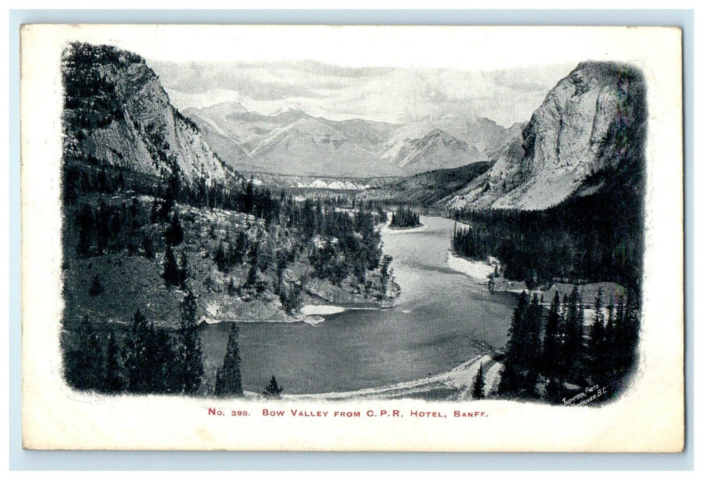 c1910 View Of Bow Valley From C.P.R Hotel Banff Canada CA Antique Postcard