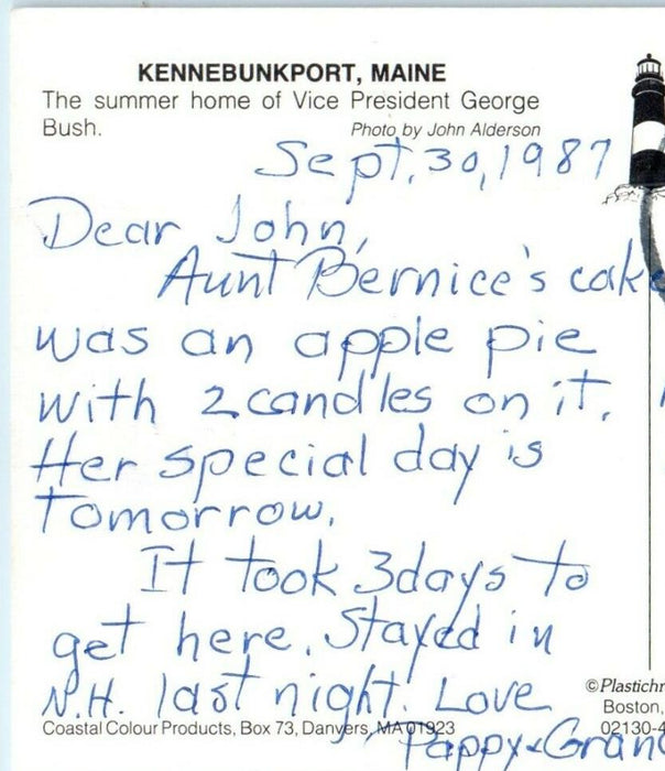 1987 Home Of The Vice President Political Advertising Kennebunkport ME Postcard