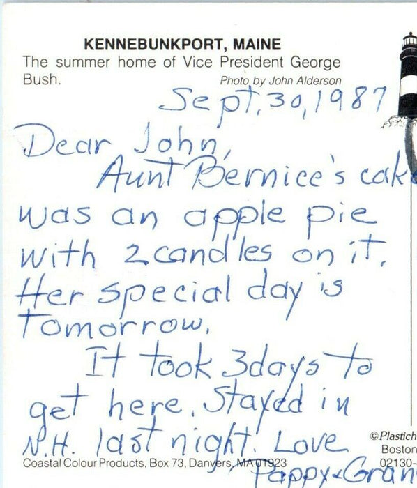 1987 Home Of The Vice President Political Advertising Kennebunkport ME Postcard