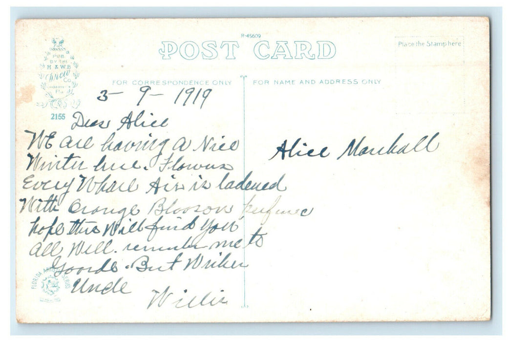 1919 A Canal In the Everglades Florida FL Posted Antique Postcard