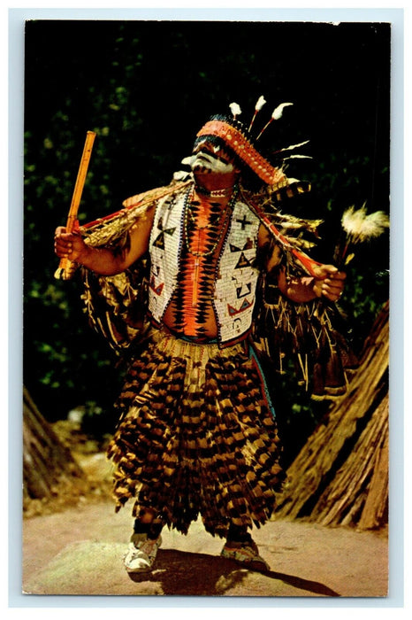 1971 Chief Lemee Yosemite Indian Ceremonial Dances Escalon California Postcard