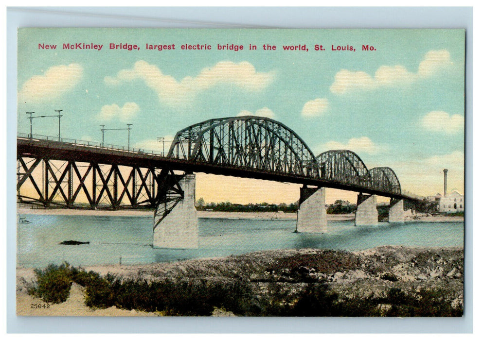 c1910s New McKinley Bridge, St. Louis Missouri MO Antique Unposted Postcard