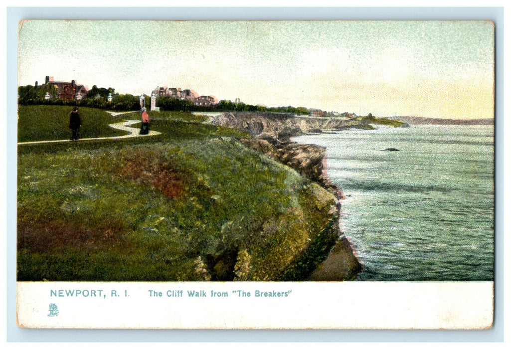 c1910s The Cliff Walk from The Breakers Newport Rhode Island RI Tuck Postcard