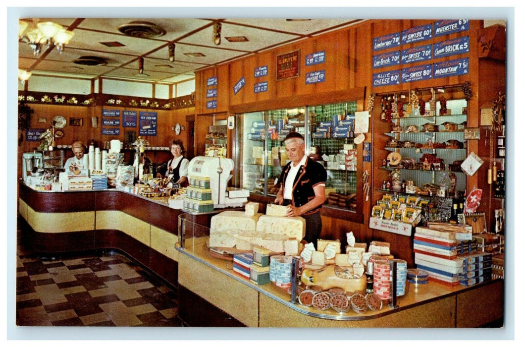 c1950's Alpine Alpha Cheese Chalet Store Coffee Shop Wilmot Ohio OH Postcard