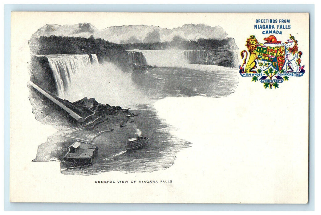 c1905s View of Niagara Falls, Greetings from Niagara Falls CA Foreign Postcard