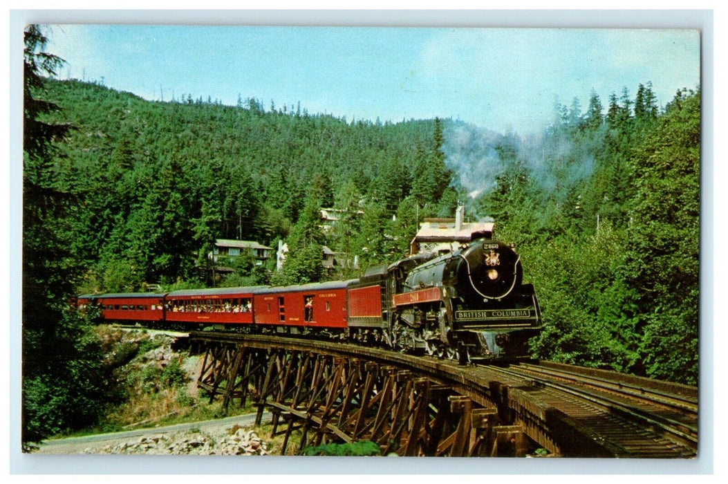British Columbia Train Royal Hudson Railway Station North Vancouver CA Postcard