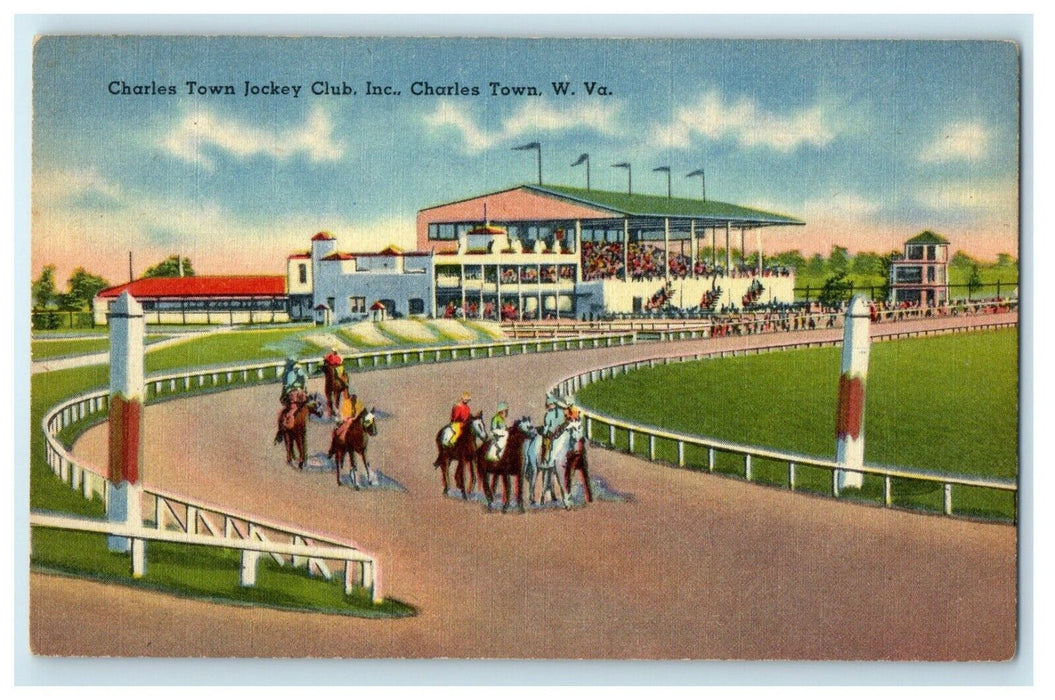 Charles Town Jockey Club Inc. Horse Racing Charlestown West Virginia WV Postcard