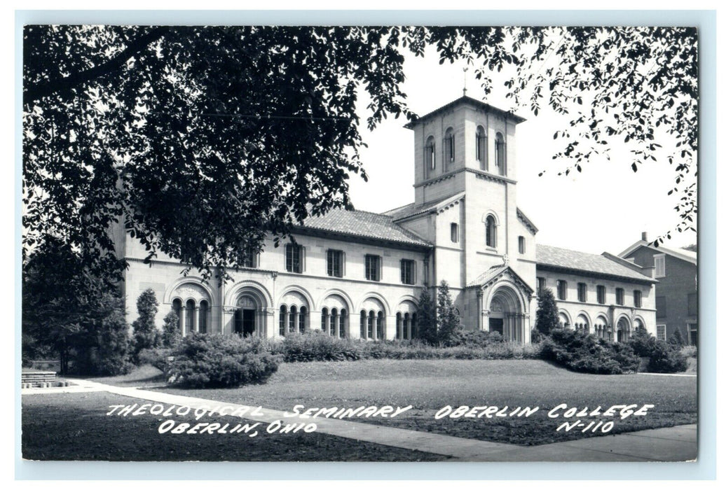 c1940's Theological Seminary Oberlin College Ohio OH RPPC Photo Vintage Postcard