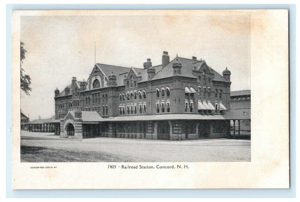 c1905 Railroad Station Concord New Hampshire NH Antique Postcard