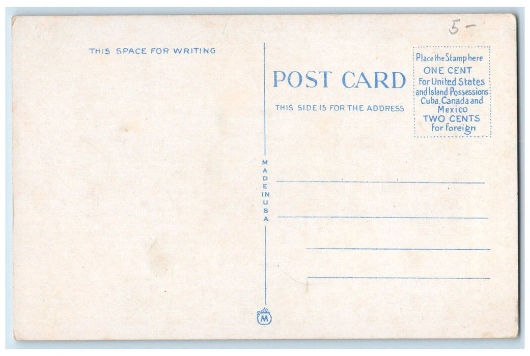 c1920's Buses, Cars, Monument Electric Building at Moonlight Buffalo NY Postcard