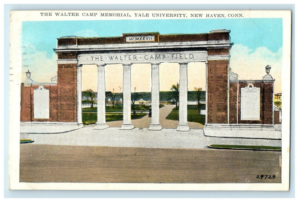 1929 Walter Camp Field Memorial Gateway Yale University New Haven CT Postcard