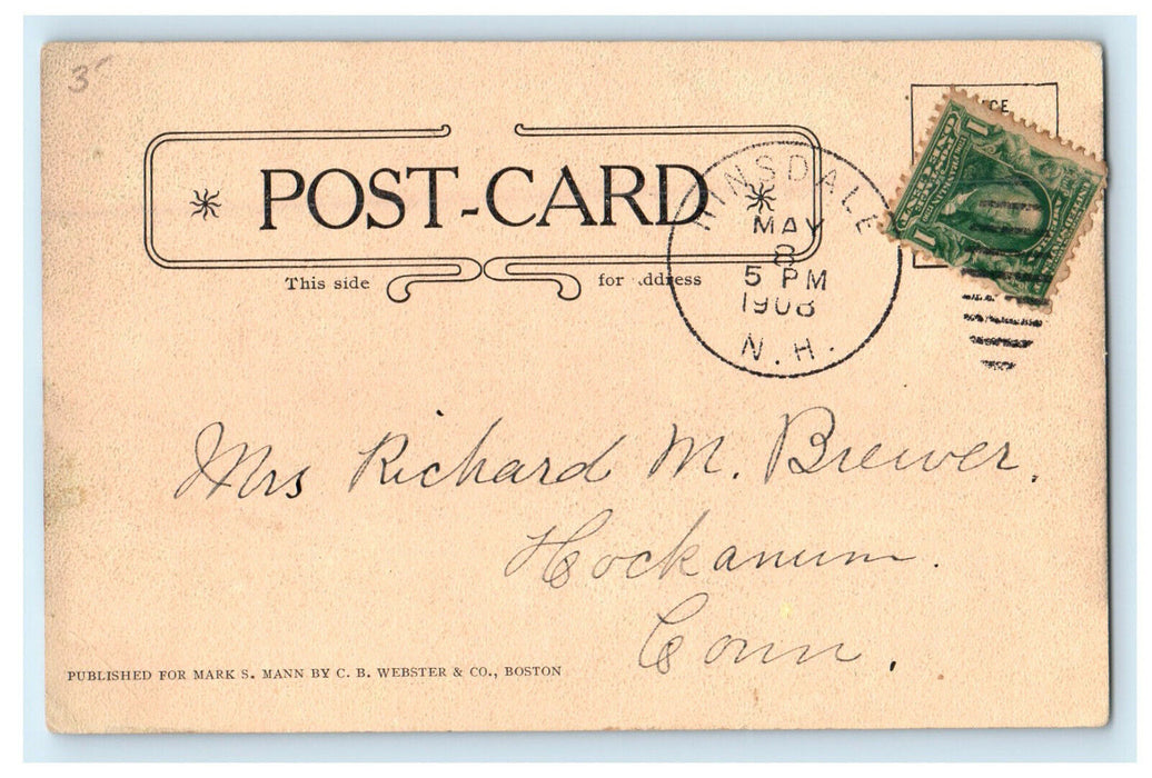 1908 The Connecticut River and Mine Mt. Hinsdale New Hampshire NH Postcard