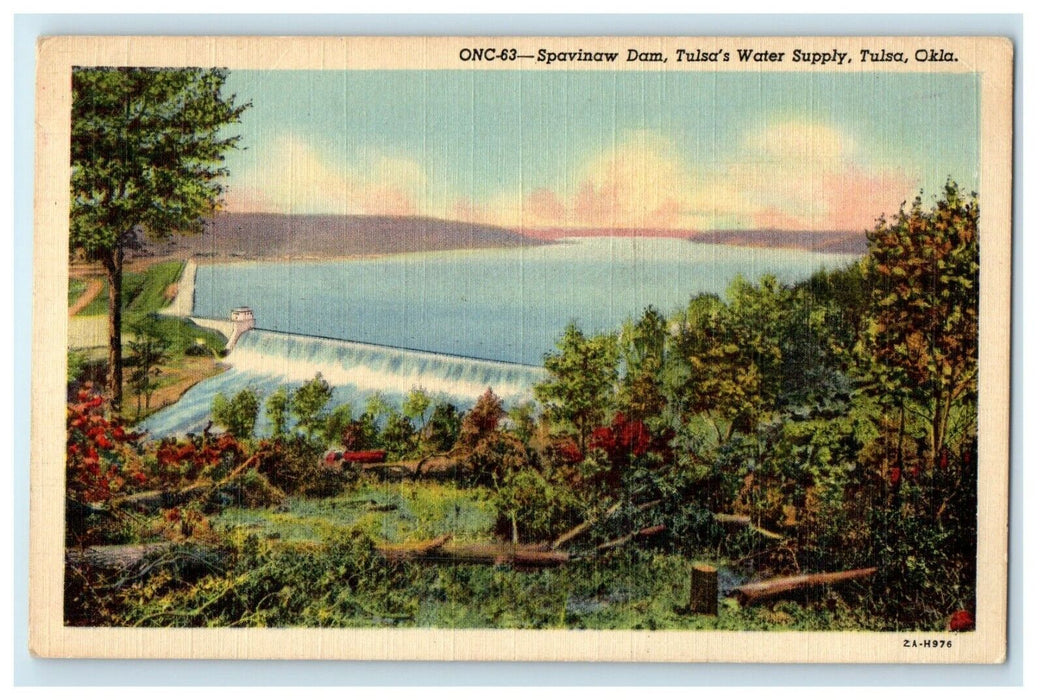 c1940's Spavinaw Dam Tulsa's Water Supply Tulsa Oklahoma OK Vintage Postcard