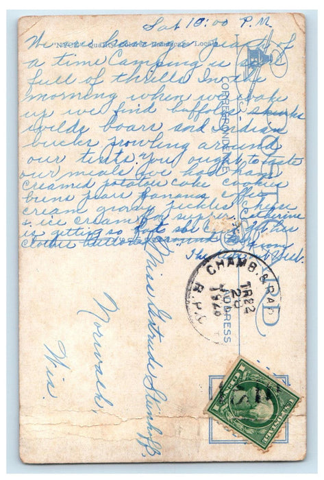 1928 Moonlight Scene on River, Greetings from Kadoka SD RPO Postcard
