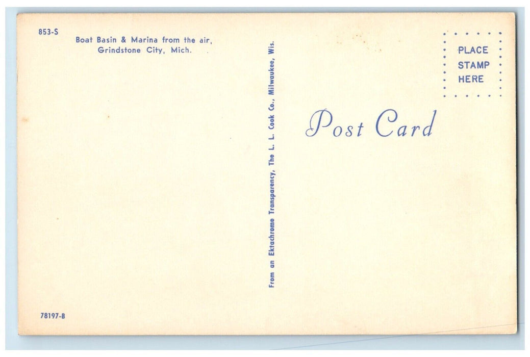 Aerial View Of Boat Basin & Marina From Air Grindstone City Michigan MI Postcard