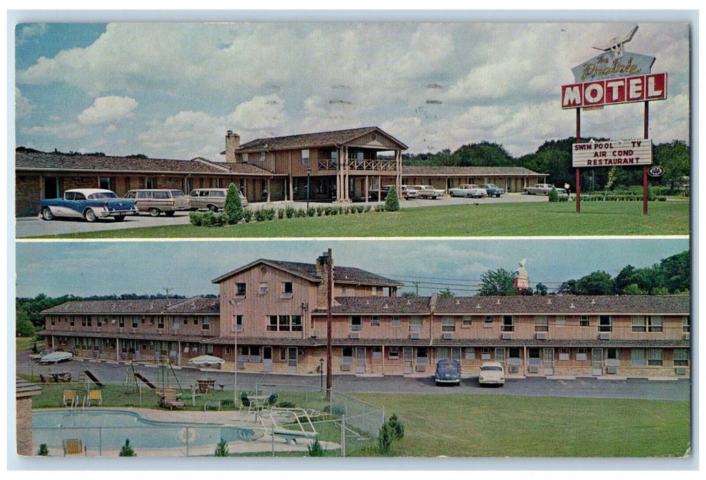 1968 The Prairie Motel And Restaurant Pool Hopkins Minnesota MN Posted Postcard