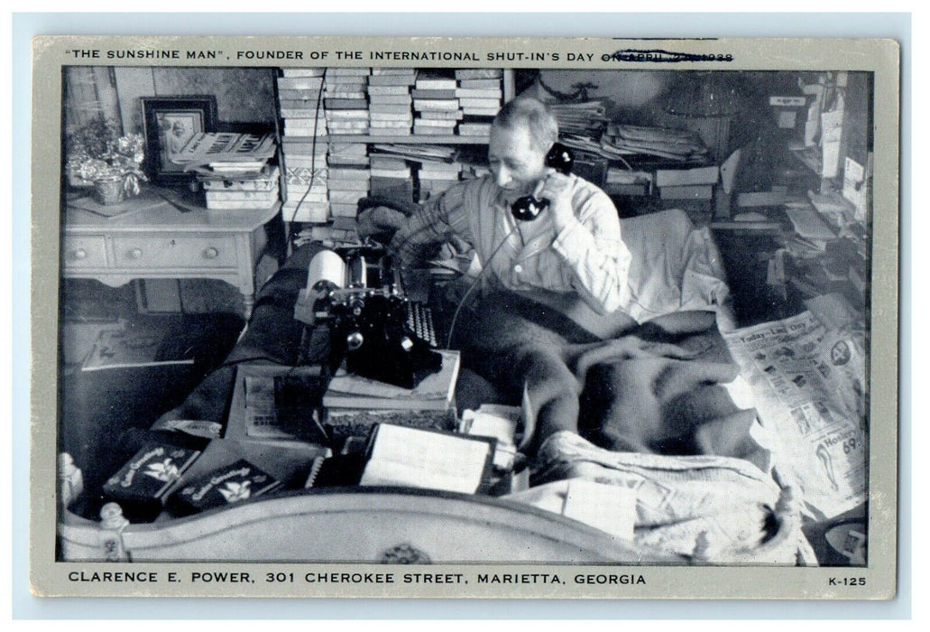 The Sunshine Man Clarence E. Power Cherokee Street Marietta Georgia GA Postcard