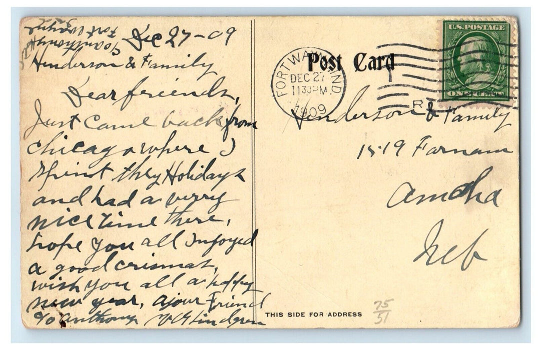 1909 Interior Cafe Hof Brau Haus Fort Wayne Indiana IN Coffee Shop Postcard