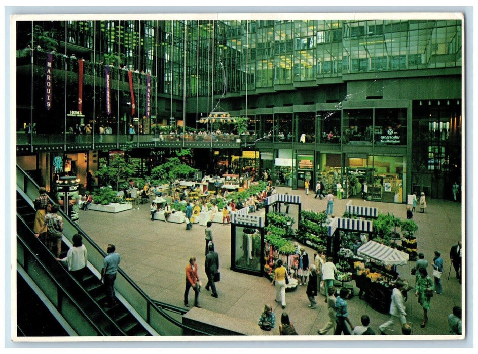 1984 The Crystal Court Open Air Lobby Minneapolis Minnesota MN Vintage Postcard