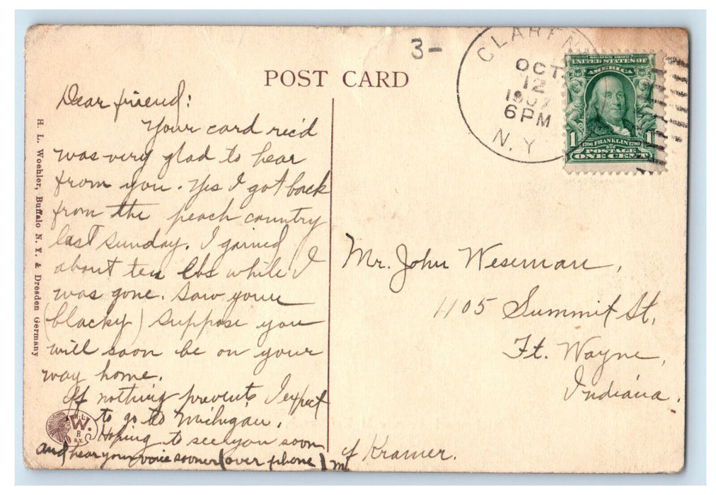 1907 Richmond Avenue M.E. Church Buffalo New York NY Antique Postcard