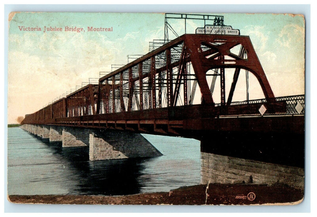 1908 Victoria Jubilee Bridge Montreal Canada Posted Antique Postcard
