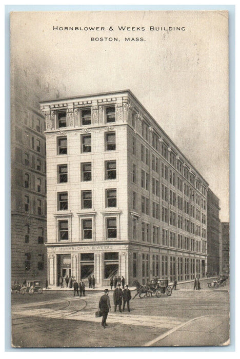 1908 Hornblower & Weeks Building Street View Boston Massachusetts MA Postcard