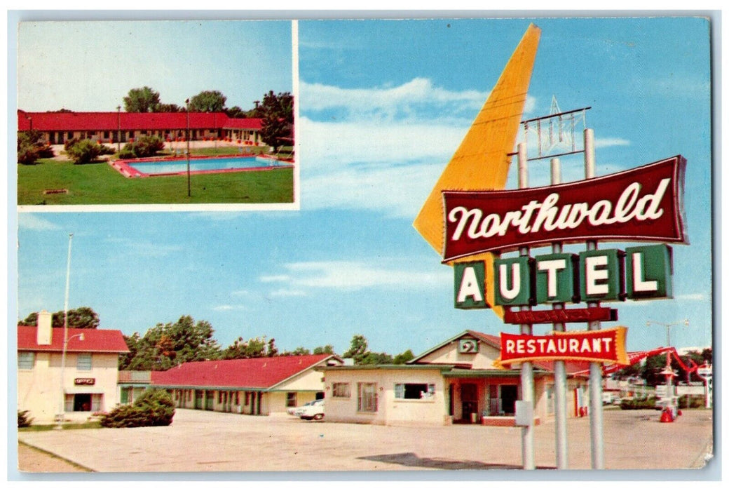 Northwold Autel & Restaurant Swimming Pool Poplar Bluff Missouri MO Postcard