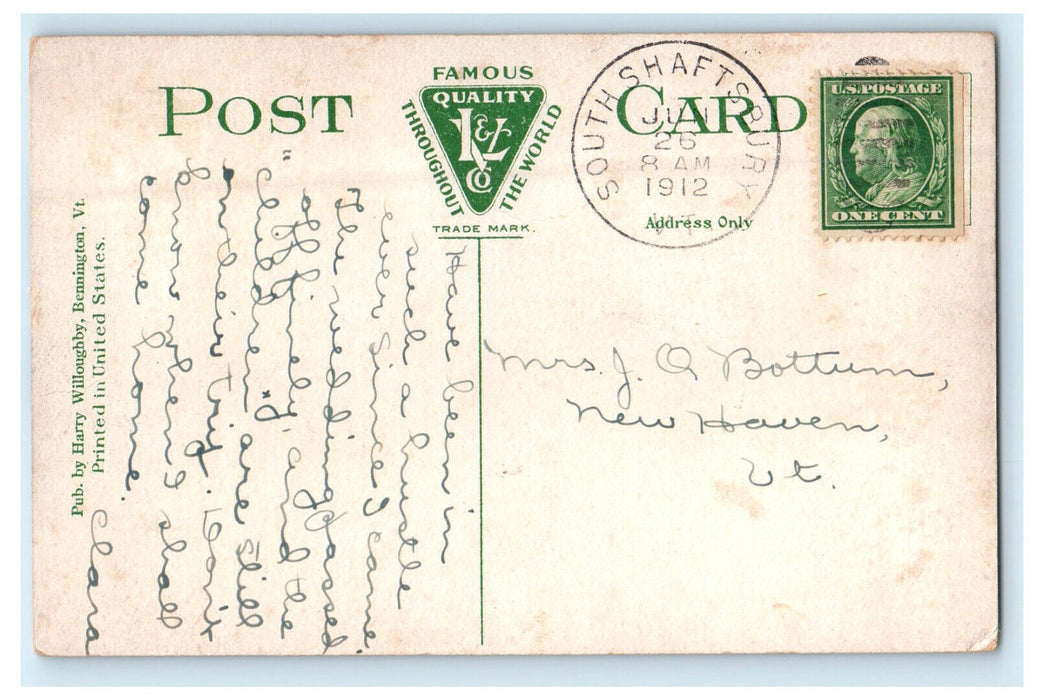 1912 Rutland Railroad Station, Bennington, VT South Shaftsbury VT Postcard