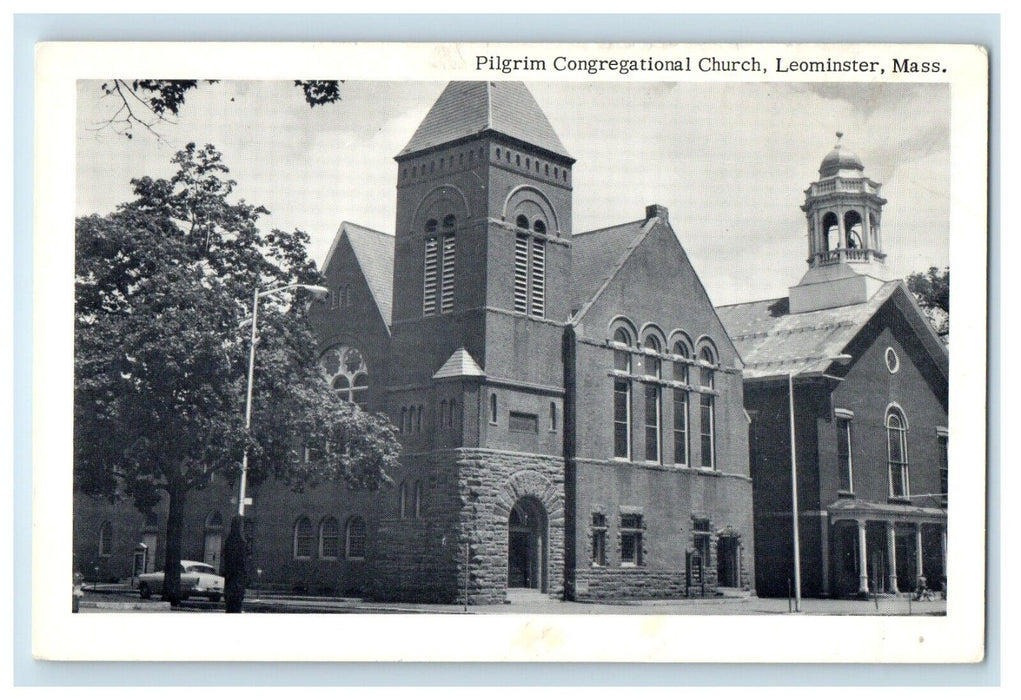 c1930's Pilgrim Congregational Church Leominster Massachusetts MA Postcard