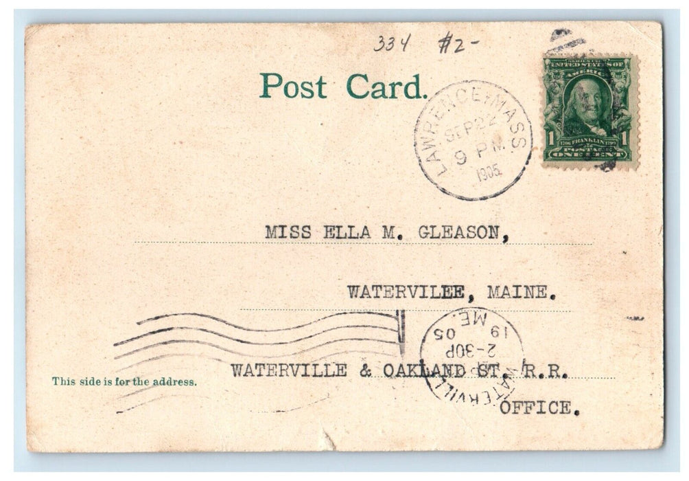 1905 View Of The Falls Lawrence Massachusetts MA, Waterfalls Antique Postcard
