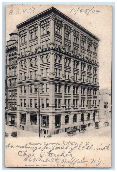 1904 Builders Exchange Buffalo New York NY Haverhill MA Antique Postcard