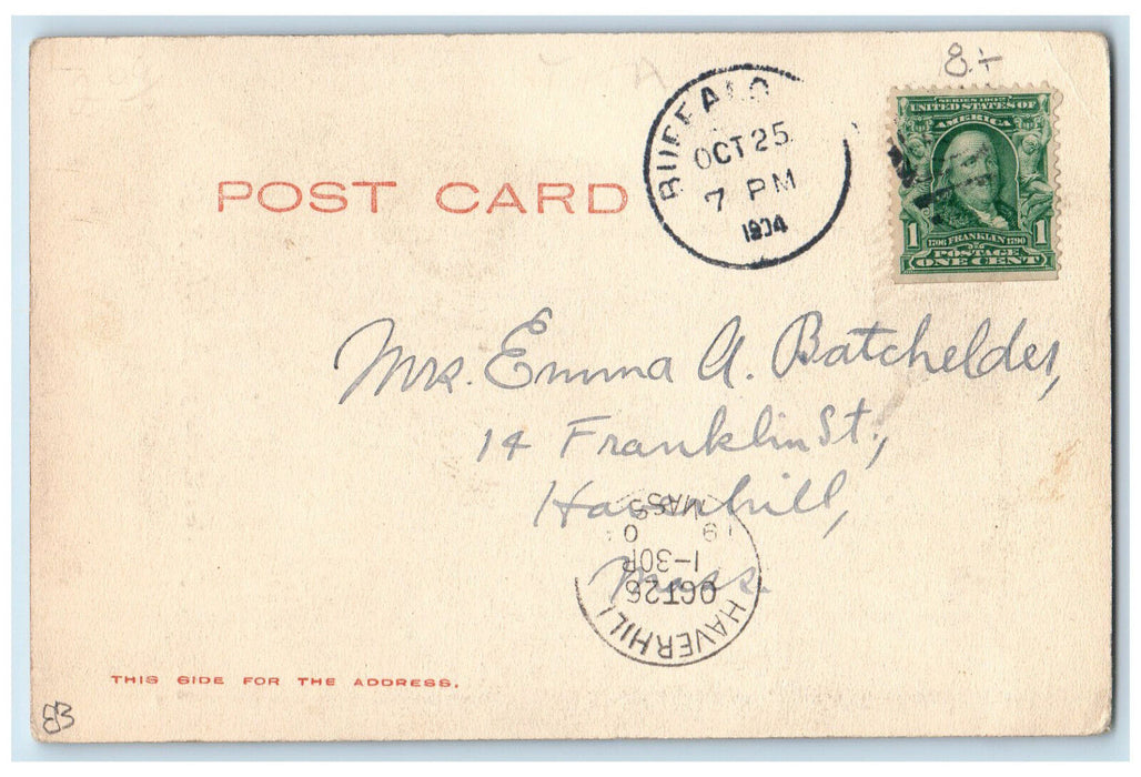 1904 Builders Exchange Buffalo New York NY Haverhill MA Antique Postcard
