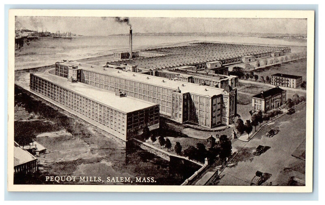c1930's Bird's Eye View Of Peqout Mills Salem Massachusetts MA Antique Postcard